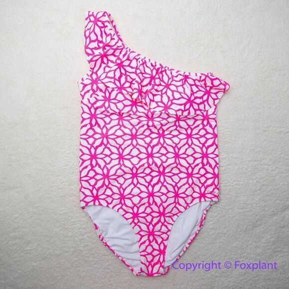 NEW Vineyard Vines womens Day lily ruffle one piece one shoulder swimsuit size S - Picture 2 of 15